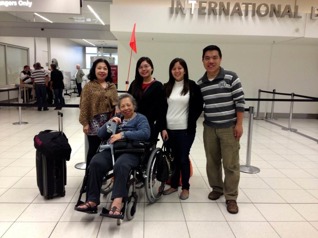 Saying goodbye at the Adelaide Airport